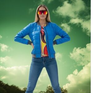 Athleta Blue Quilted Jacket